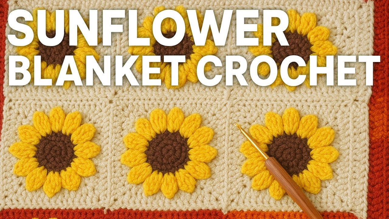 How to Crochet a Sunflower Pattern Blanket | Easy Step-by-Step Tutorial