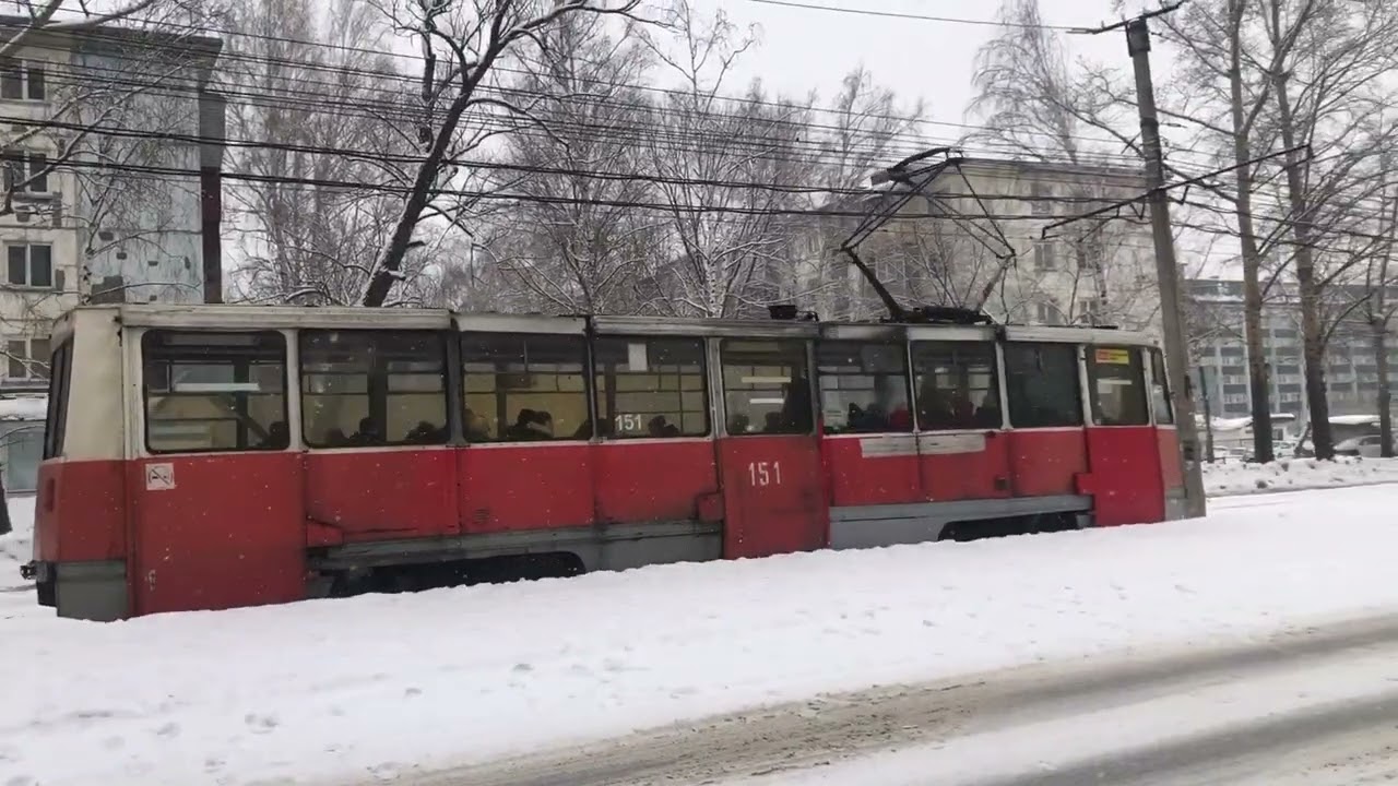 Трамвай 71 605 КТМ (151) по 1 маршруту (Ост. Центральная гостиница)