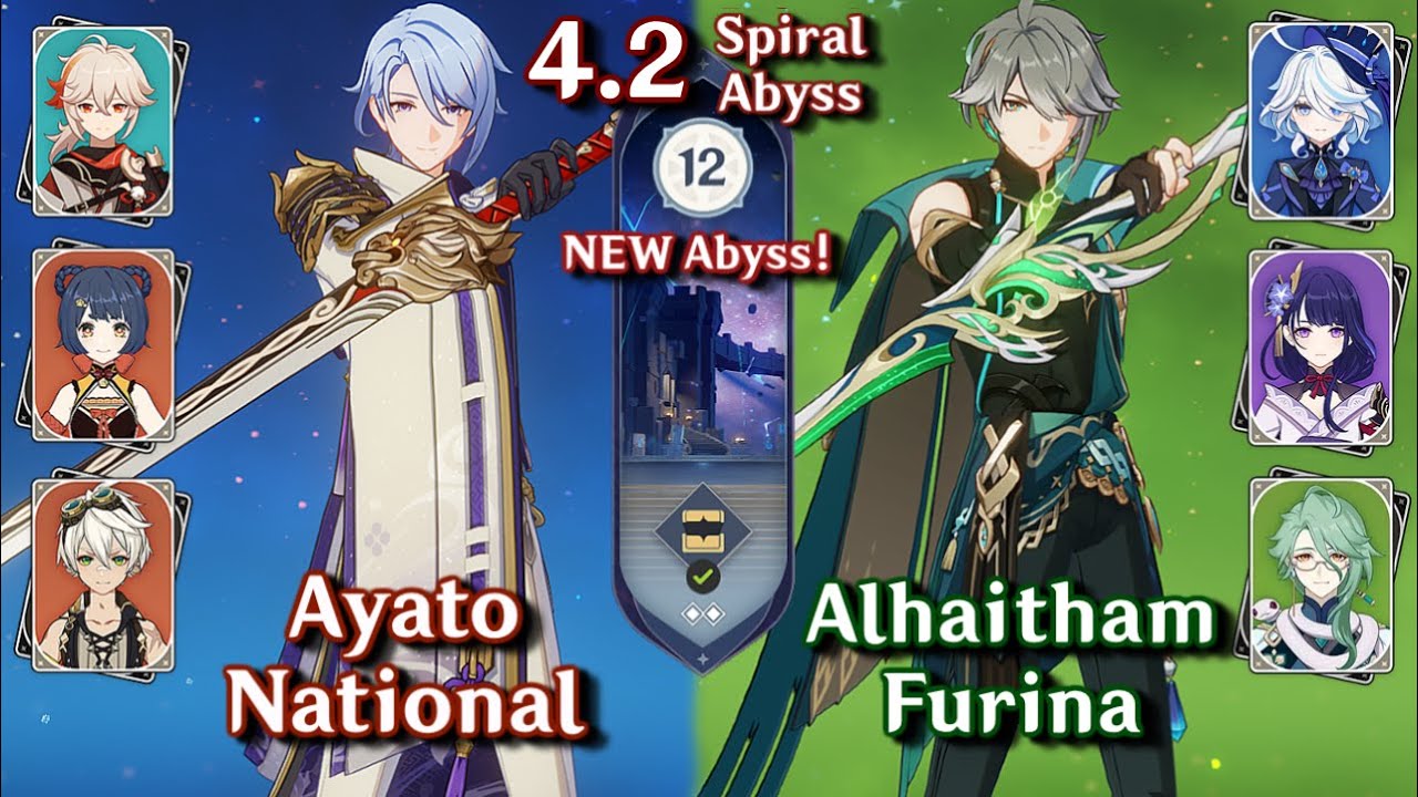 NEW SPIRAL ABYSS 4.2! C0 Alhaitham Furina Quickbloom & C0 Ayato National | Floor 12 - 9 Stars