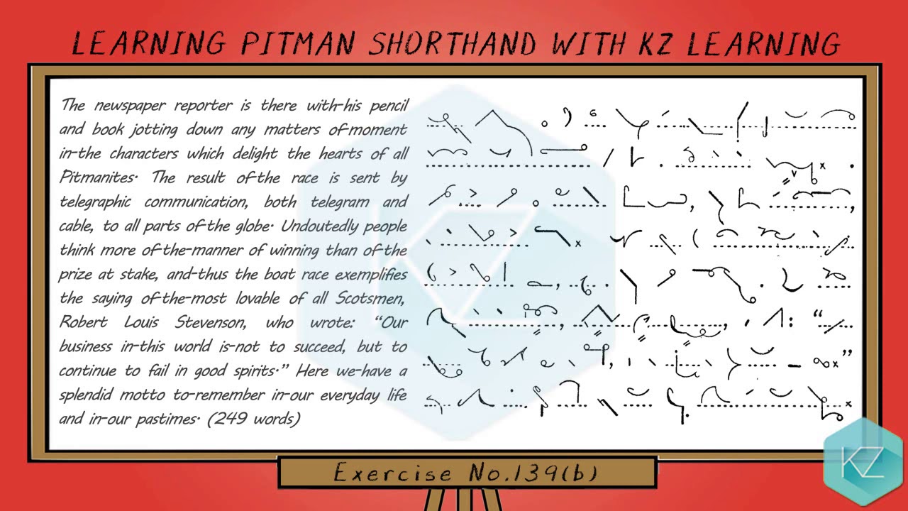Exercise No.139 @ 90 WPM - Pitman Shorthand Dictation - KZ Learning