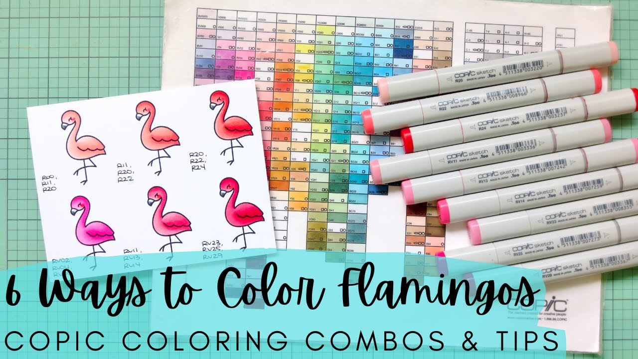 Six Ways to Color Flamingos | Copic Marker Coloring Combos & Tips | Lawn Fawn Stamps