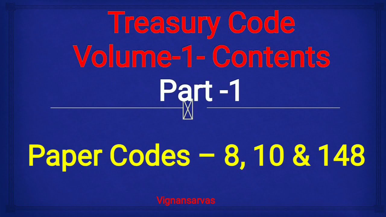 Treasury Code Volume -1 Part -1 / Departmental Tests / DARLANKA SIVARAMU