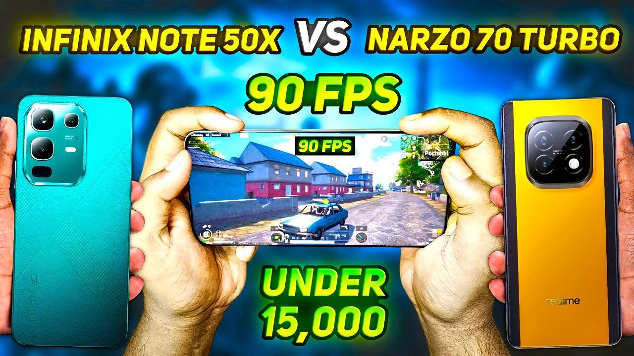Infinix Note 50x Vs Realme Narzo 70 Turbo 😍🔥90 Fps In Pubg Bgmi | Best Phone Under 15000