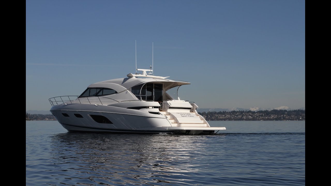 Riviera 60 full tour.  Express yacht available for sale in Seattle NOW!