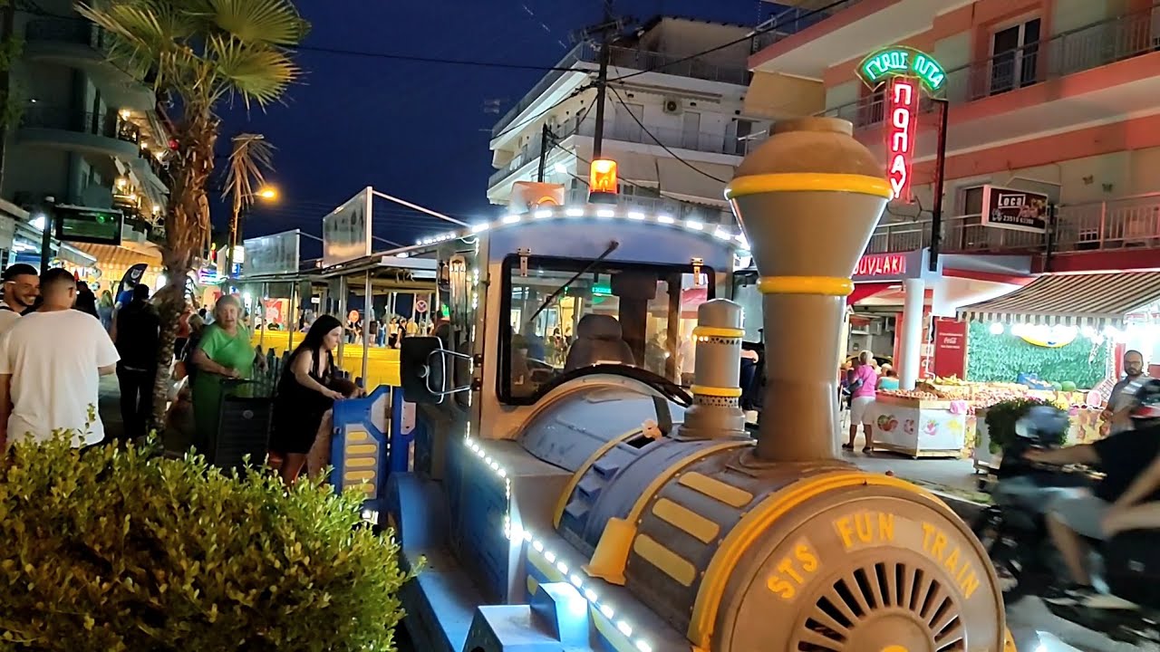 🚂 Return Tourist Train Ride | Olympic Beach to Paralia Katerinis, Greece | No Talking, 60fps