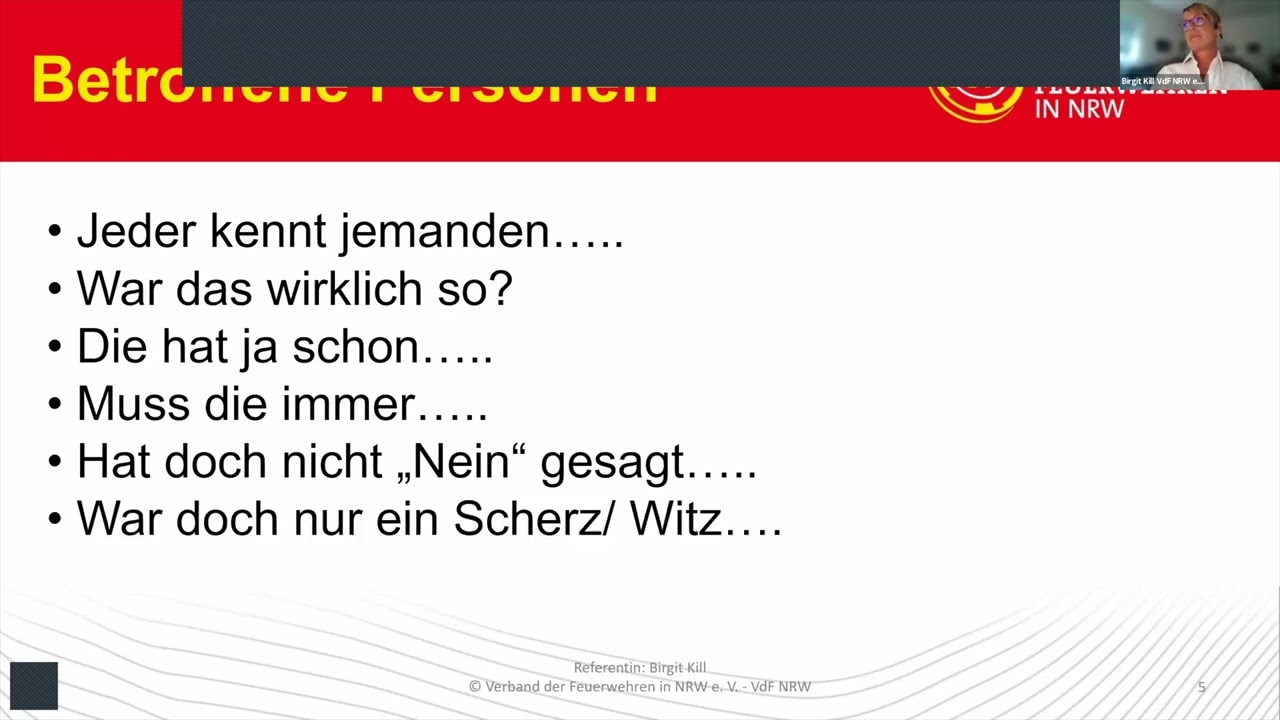 Prävention sexualisierte Diskriminierung, (K)ein Thema für die Feuerwehr | Webinarreihe des VdF NRW