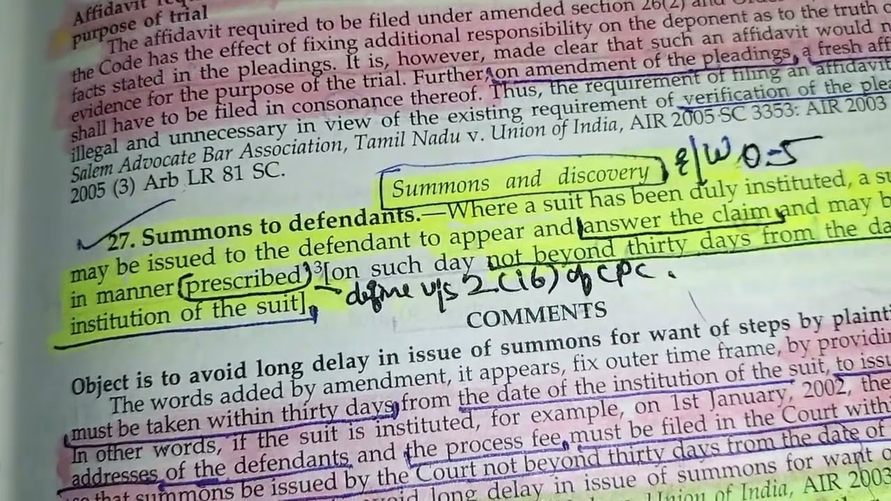 Order 5 with Sec. 27 CPC | Issue & Service of Summons to defendant| SERVICE OF SUMMON IN CIVIL CASES