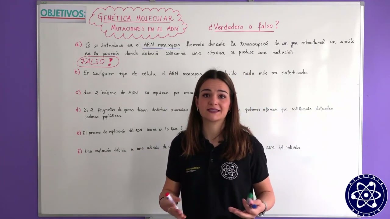 15. Genética molecular y mutaciones. Cuestiones clave en selectividad