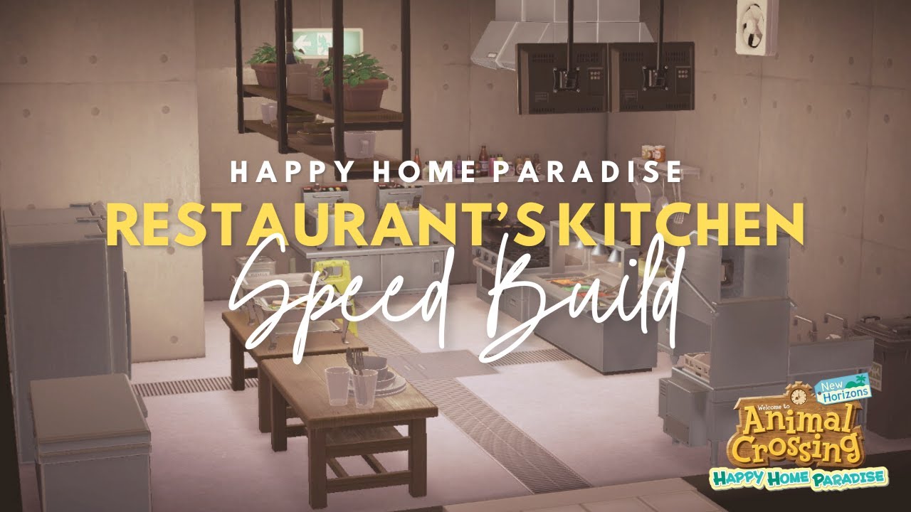 My first speed build! Building the kitchen of Happy Home Paradise's Restaurant | ACNH Speed Build