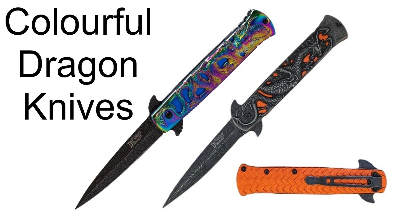 Snake Eye Dark Fantasy Dragon Spring Assisted Knives