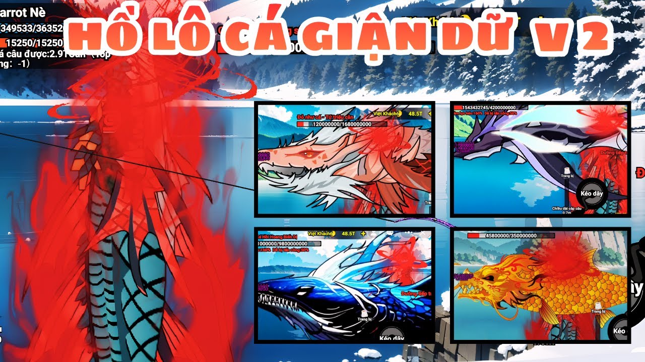 DÙNG KỸ NĂNG MỚI HỒ LÔ CÁ GIẬN DỮ SOLO VỚI TẤT CẢ CON CÁ TRÙM TRONG GAME CÂU CÁ VẠN CÂN
