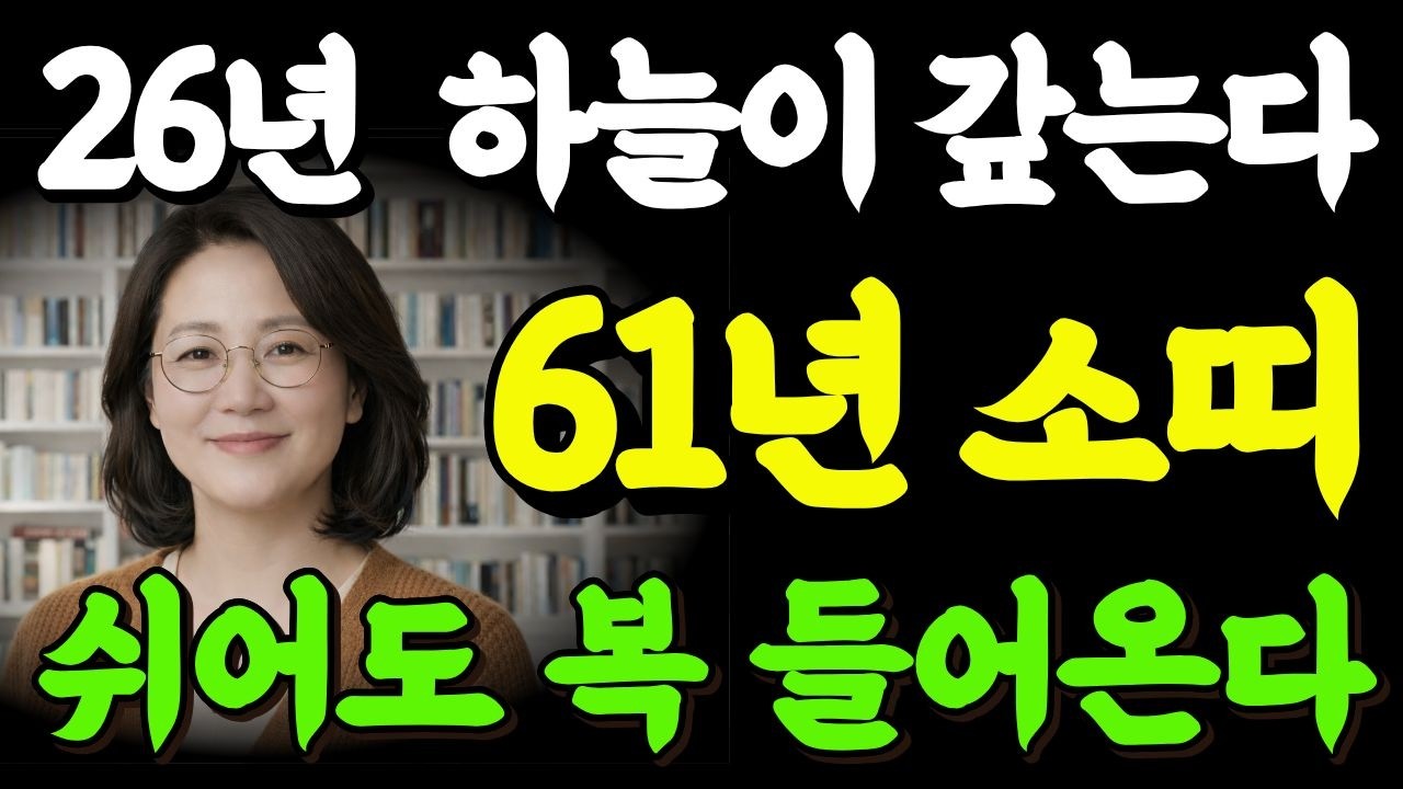 ✨하늘이 빚 갚는다, 1961년 소띠 드디어 끝났습니다✨ 2026년 평생 고생 끝 #61년소띠신년운세 #61년소띠 2026년운세 #명리학 #소띠 #소띠재물복 #소띠 건강운