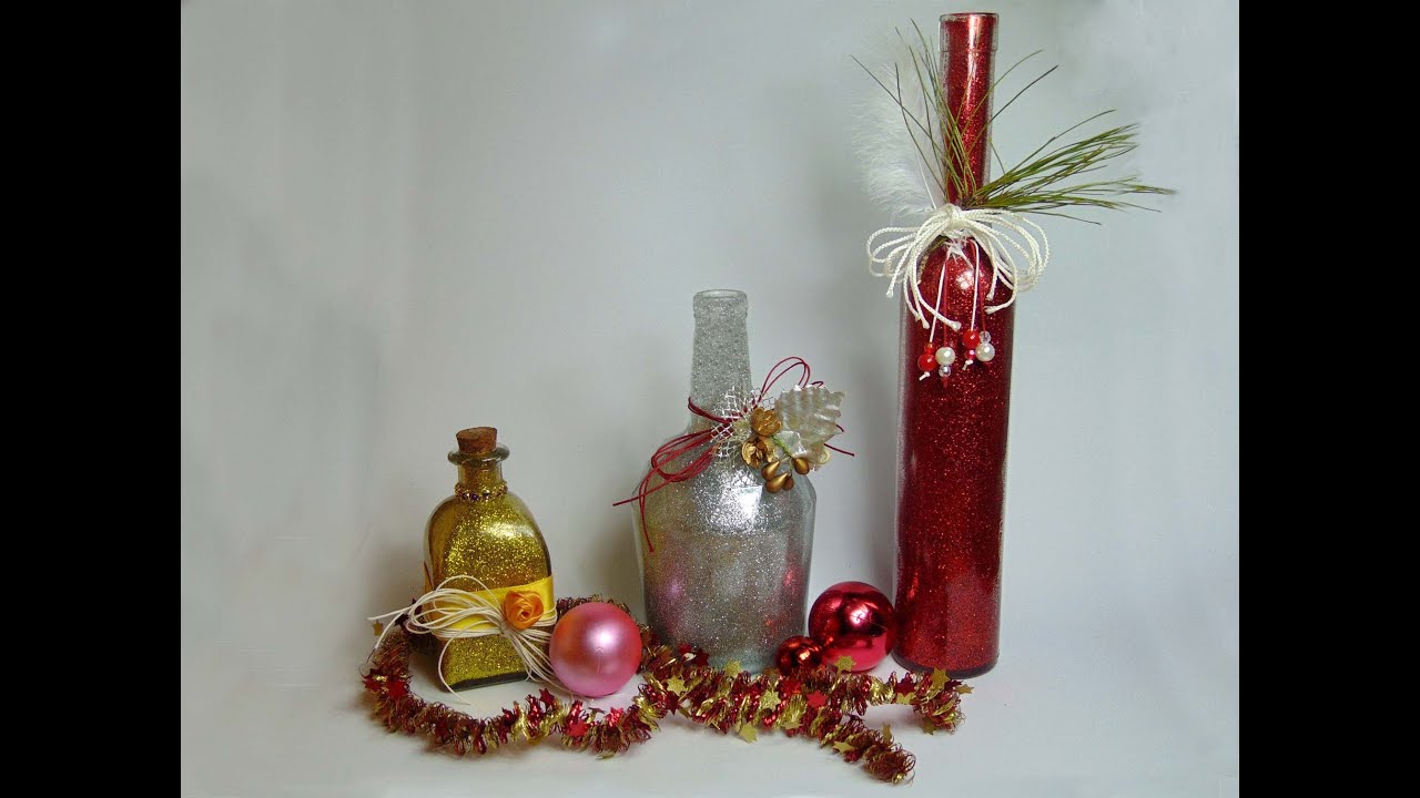 DIY BOTELLA DECORADA PARA NAVIDAD