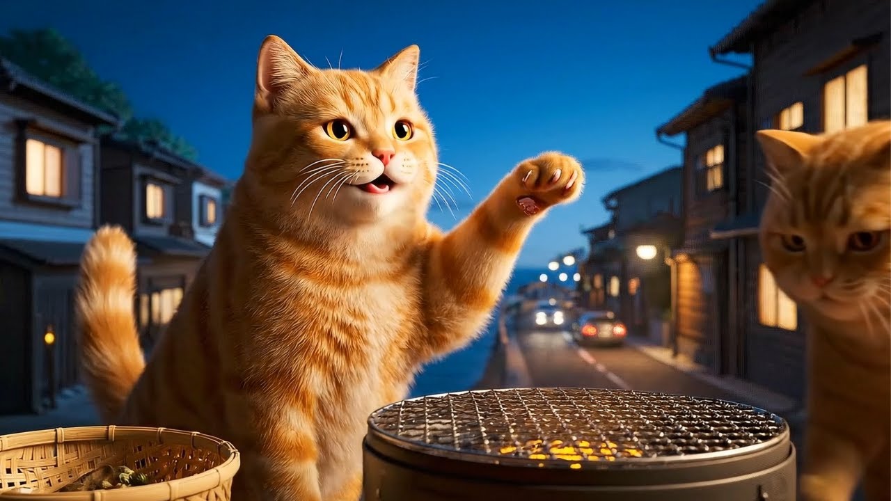Mama Cat Hikari and the Sea — Grilled Oysters for the Little Ones | Cat Family Story