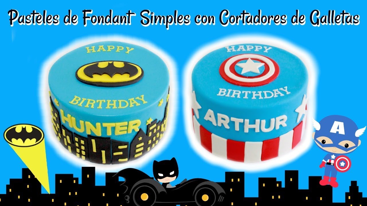PASTELES FACILES DE SUPER HEROES CON CORTADORES TREE LITTlE TREE