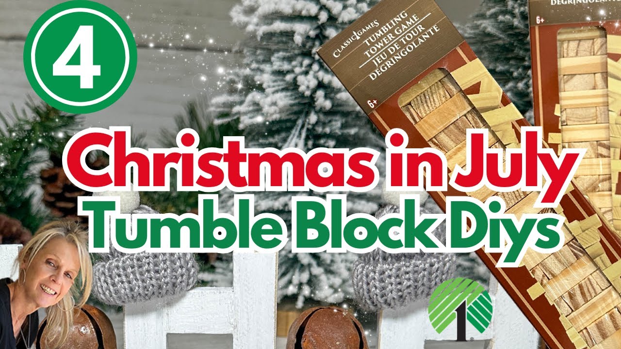 4 *New* Dollar Tree Tower Block Christmas DIYS Everyone Will Copy