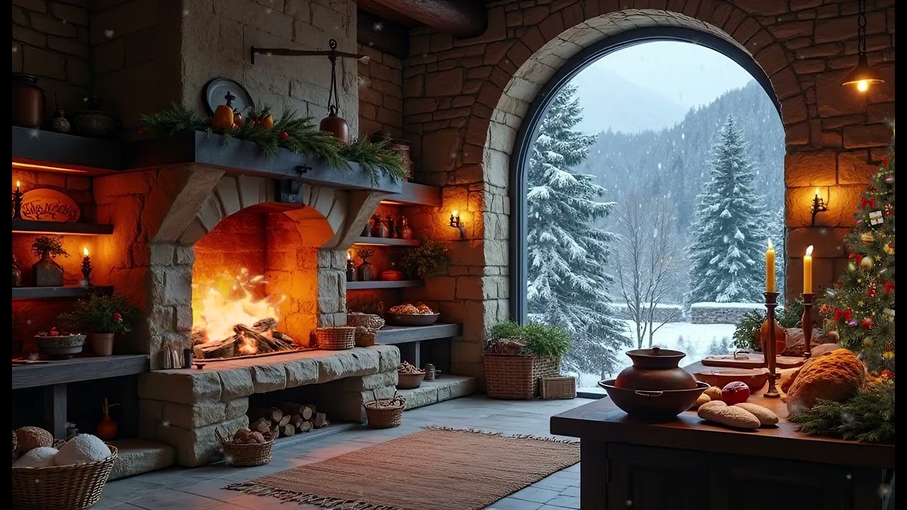 Cozy Fireplace Ambience with Soft Music | Calm Meditation & Stress Relief for Work and Study