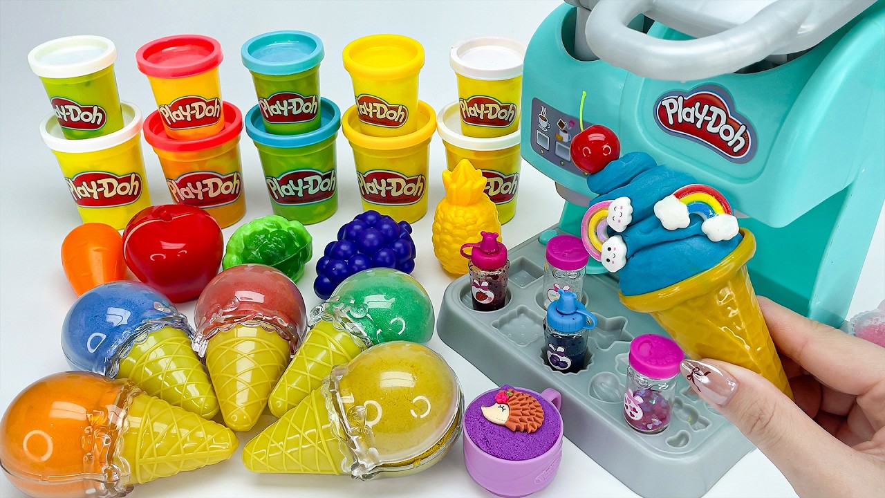 Ultimate ASMR DIY Play Doh Rainbow Ice Cream Playset 🍧 플레이도 무지개 아이스크림 Satisfying Unboxing 2026