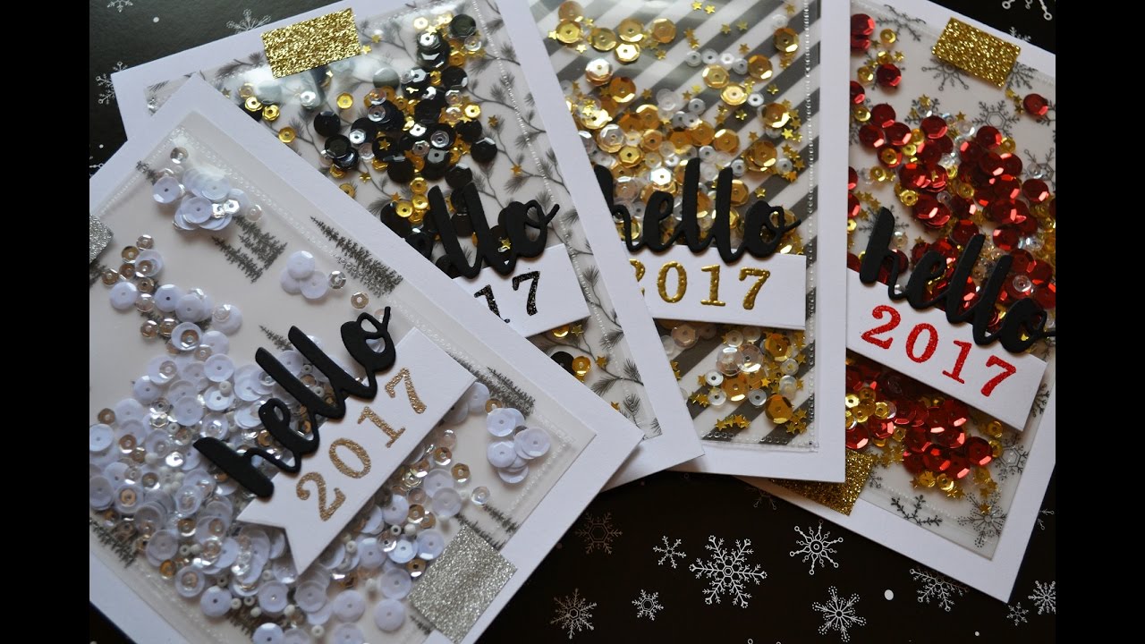 HOLIDAY CARD SERIES 2016 || Hello 2017 shaker cards (fuse tool + mass production)
