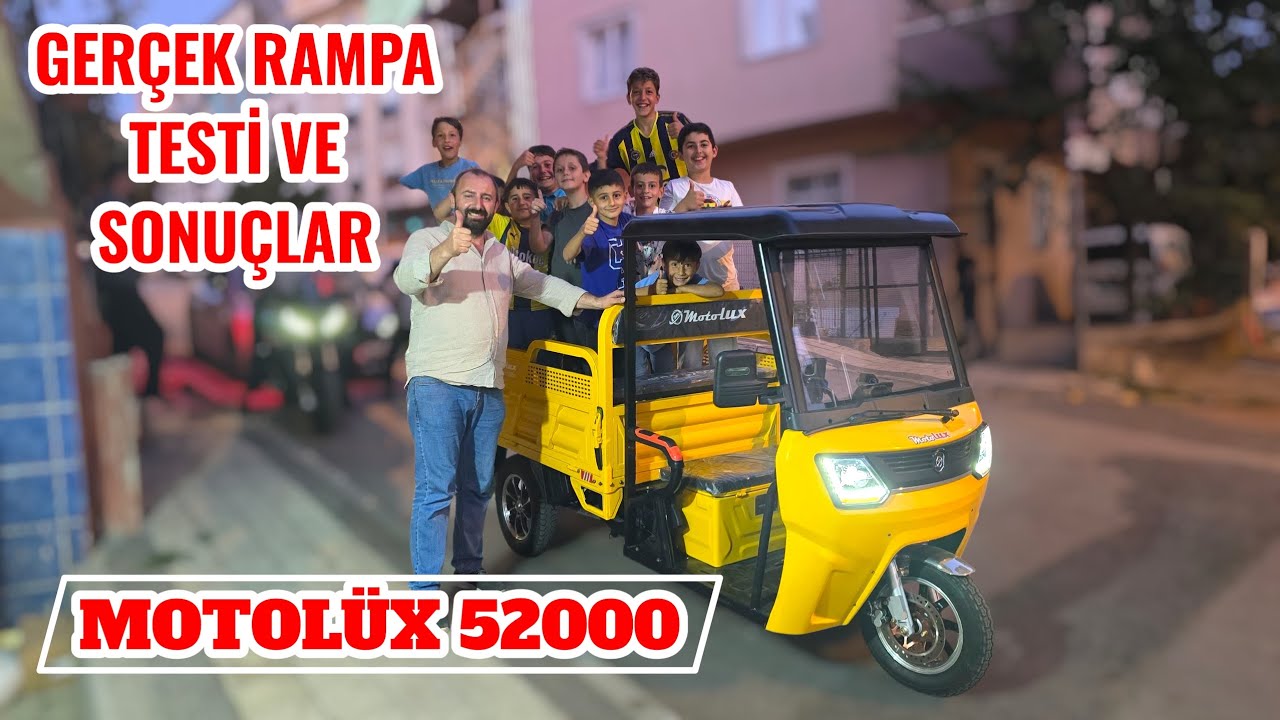 ÜÇ TEKERLEKLİ KASALI VE AKÜLÜ MOTOLÜX 52000 MODELİNİ GERÇEK RAMPA DA YÜKLÜ DENEDİK 