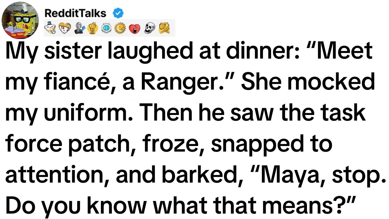 My sister laughed at dinner: “Meet my fiancé, a Ranger.” She mocked my uniform. Then he saw...