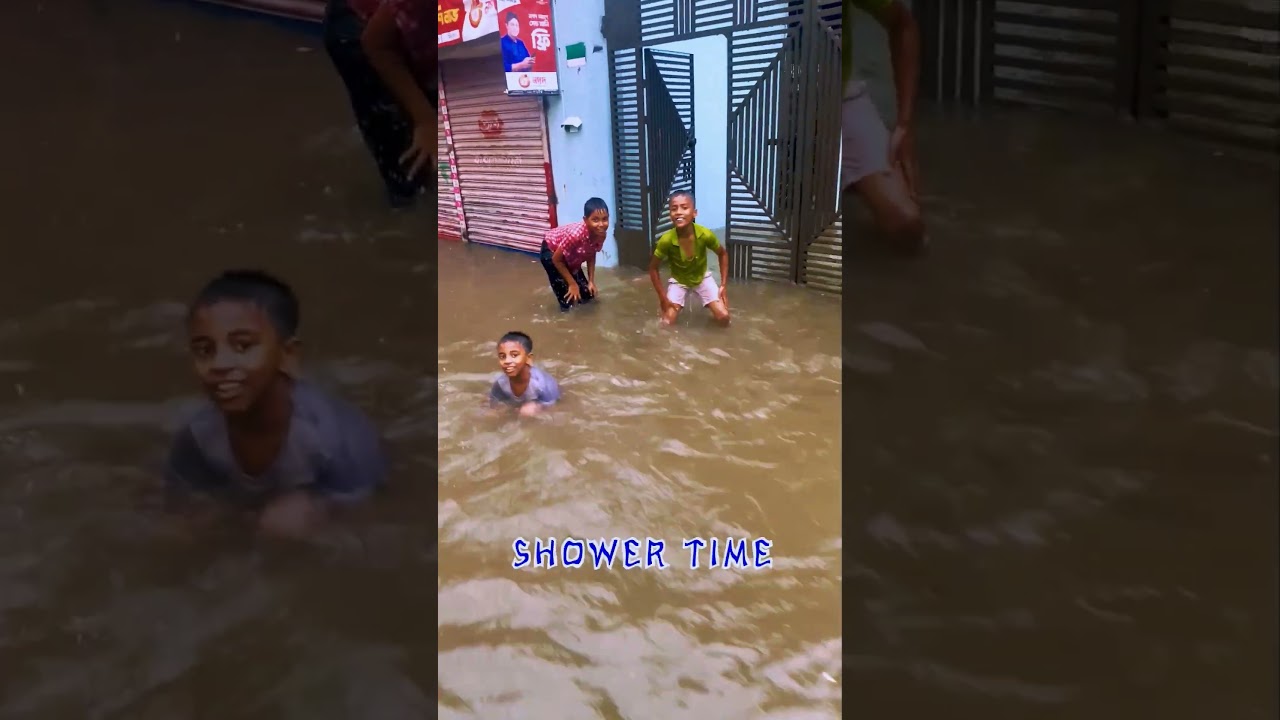 when a city is under water after rain. #rain #dhakacity #underwater