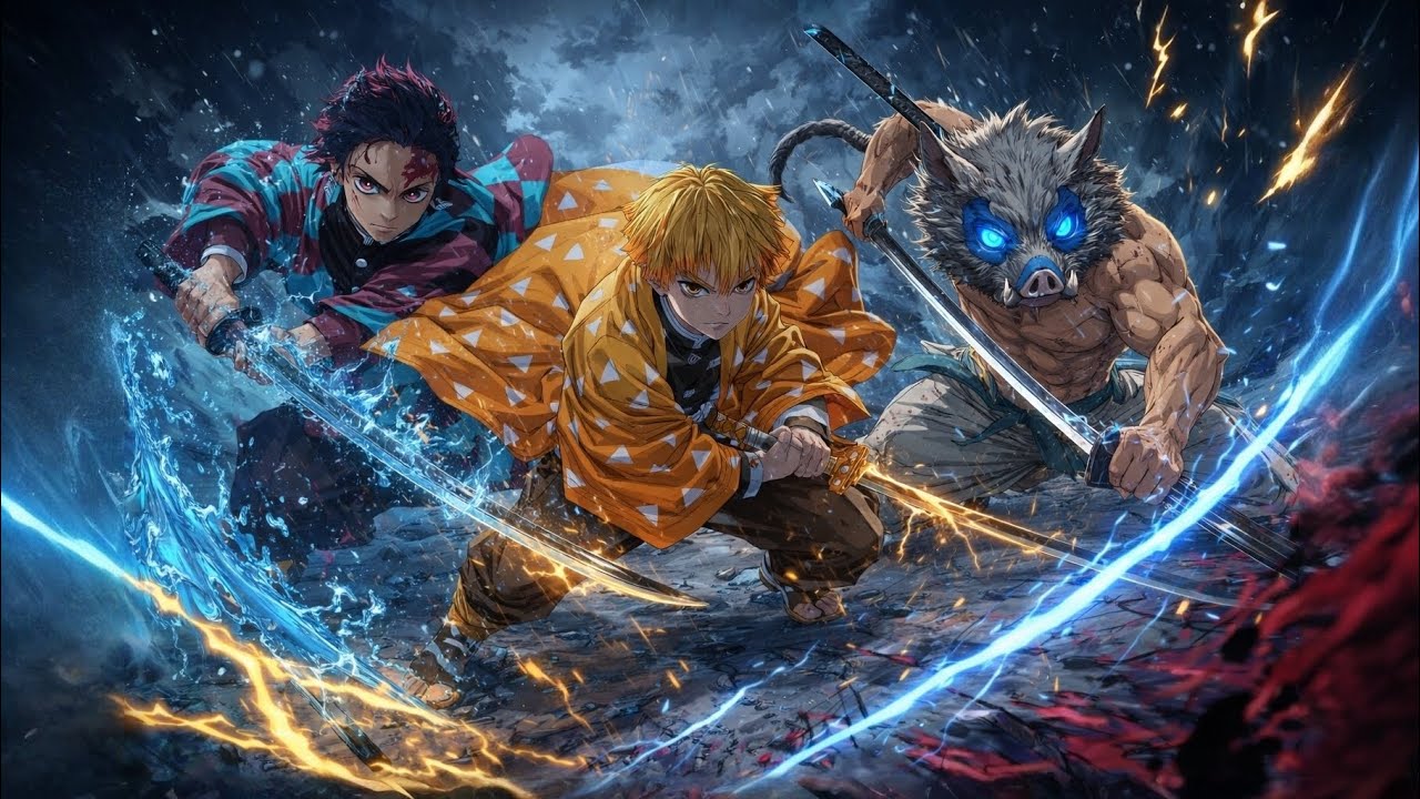Tánjiro zenitsu inosuke trio mostro (NYXK)