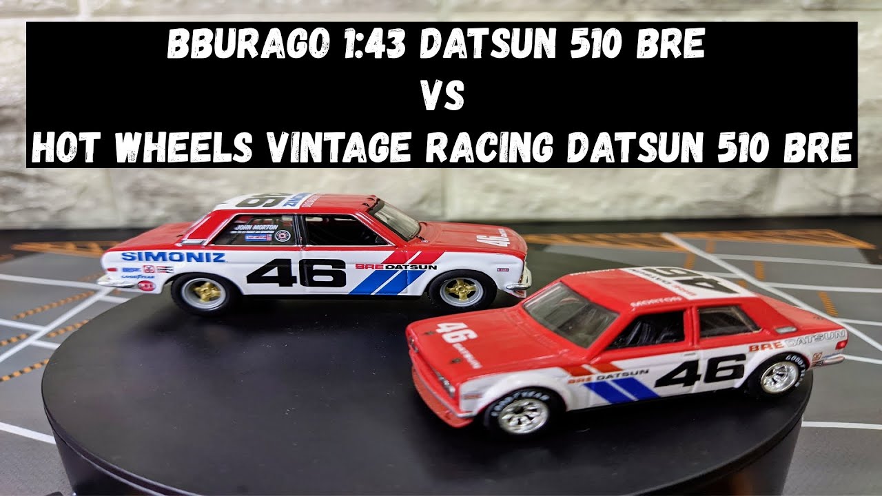 Bburago 1:43 Datsun 510 BRE vs Hot Wheels Vintage Racing Datsun 510 BRE