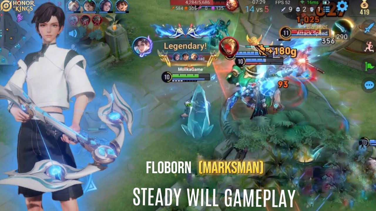HOK: BEST FARMLAND FLOBORN (MARKSMAN) STEADY WILL - GAMEPLAY HONOR OF KINGS🔥