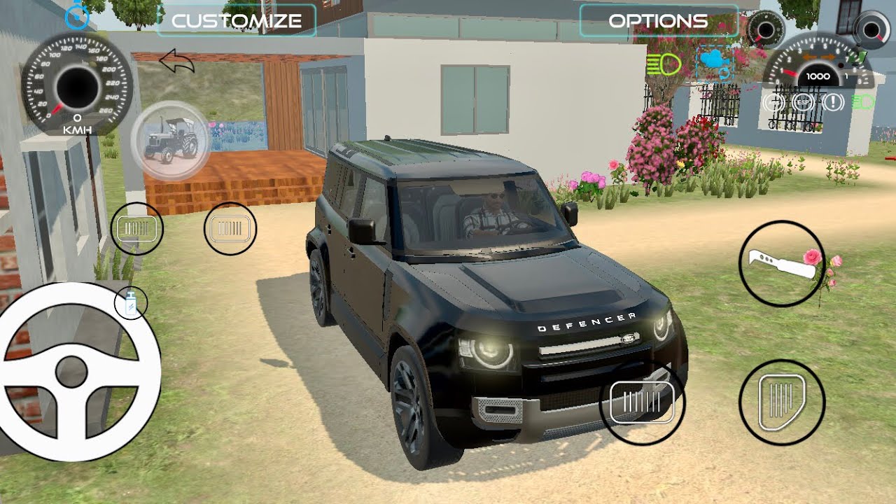 डिफेंडर को कच्चे रास्ते पर भगाया 🚗 रश ड्राइविंग#offroading#deffender#indiancarsimulator3d 