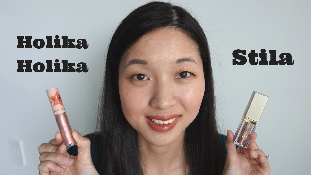 Stila Glitter and Glow Liquid Eyeshadow VS Holika Holika Magic Inside