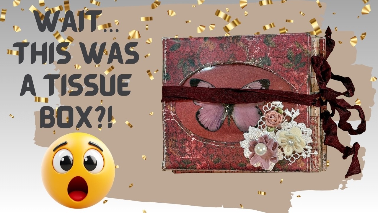 Tissue Box to Stunning Folio ❤️ DIY with Tim Holtz Red Palette Paper Collection!