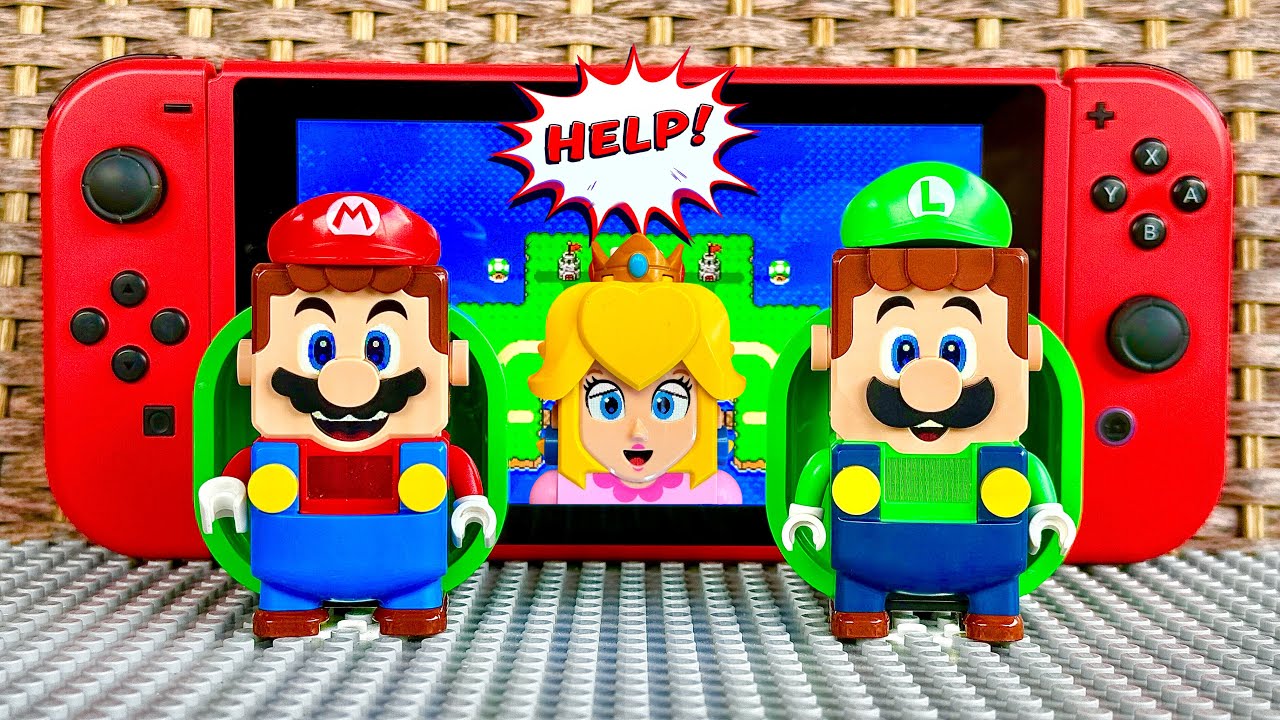 Lego Mario и Луиджи отправляются в мир Super Mario на Nintendo Switch, чтобы спасти Пич! #legomario