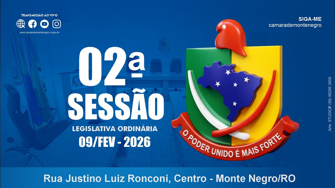2ª Sessão Ordinária - CMMN/RO (09/02/2026)