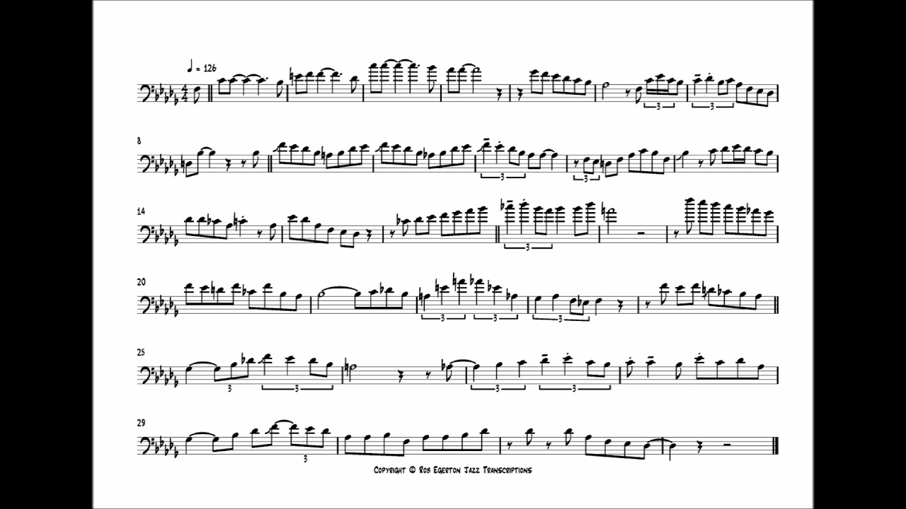 Rita Payes 'Nunca Vas A Comprender' Trombone Solo Transcription