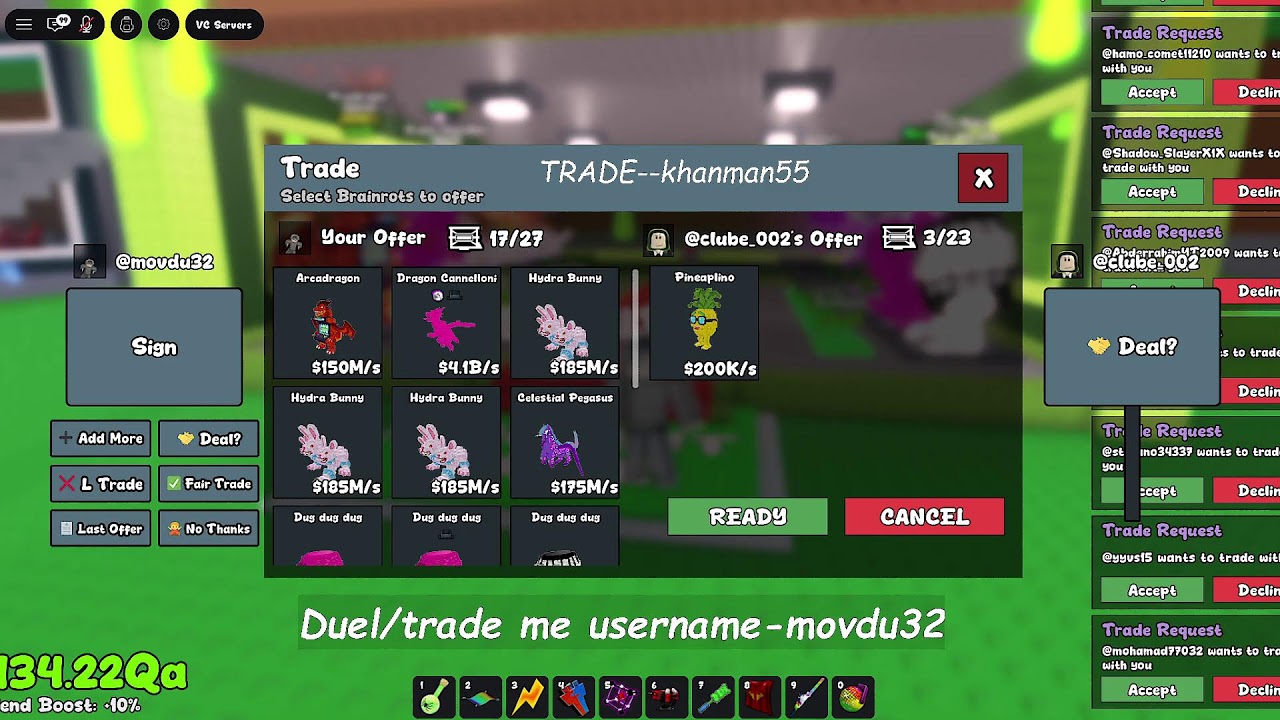 🔴 LIVE NOW: INSANE Trading & Duel in Steal a Brainrot 🤯🔥 | Roblox PvP