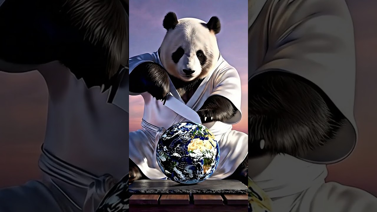 He Cut the World in Half&hellip; and It Was Too Perfect 🐼🔪🌍 #viral