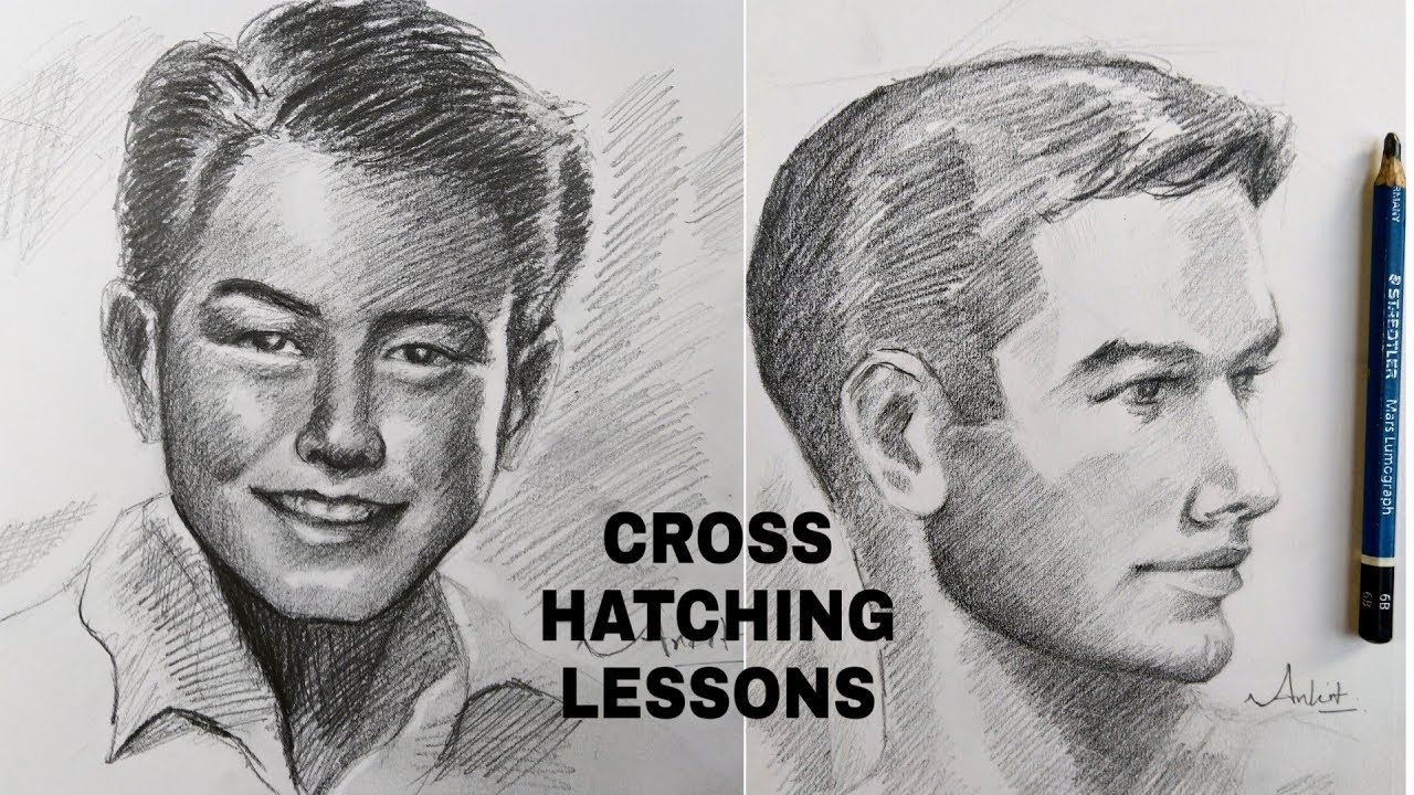 How to do Cross hatching shading - demonstration in hindi for beginners and artists