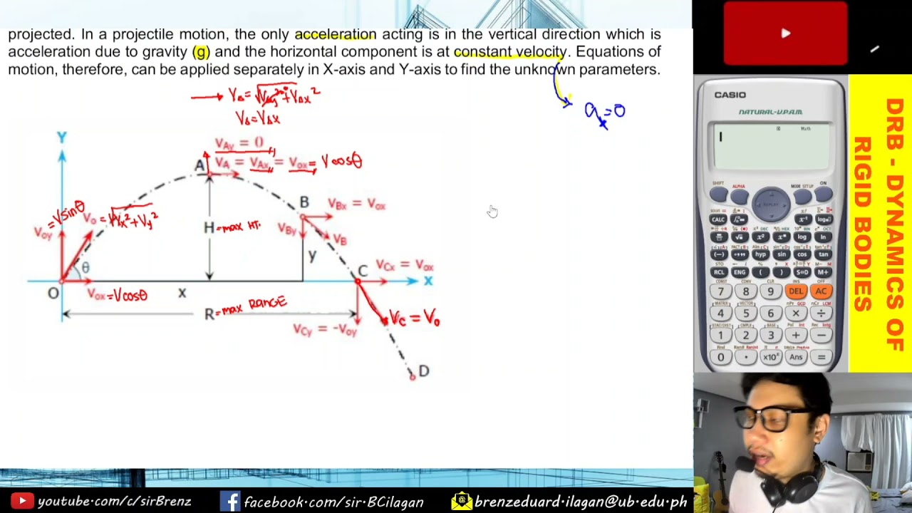 Dynamics of Rigid Bodies - Projectile (Curvilinear) Translation
