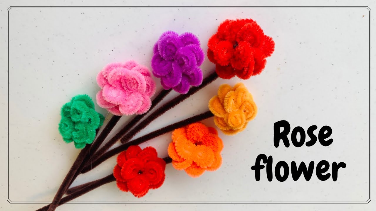 How to make a pipe cleaner Flower | DIY Rose flower | Pipe cleaner flower