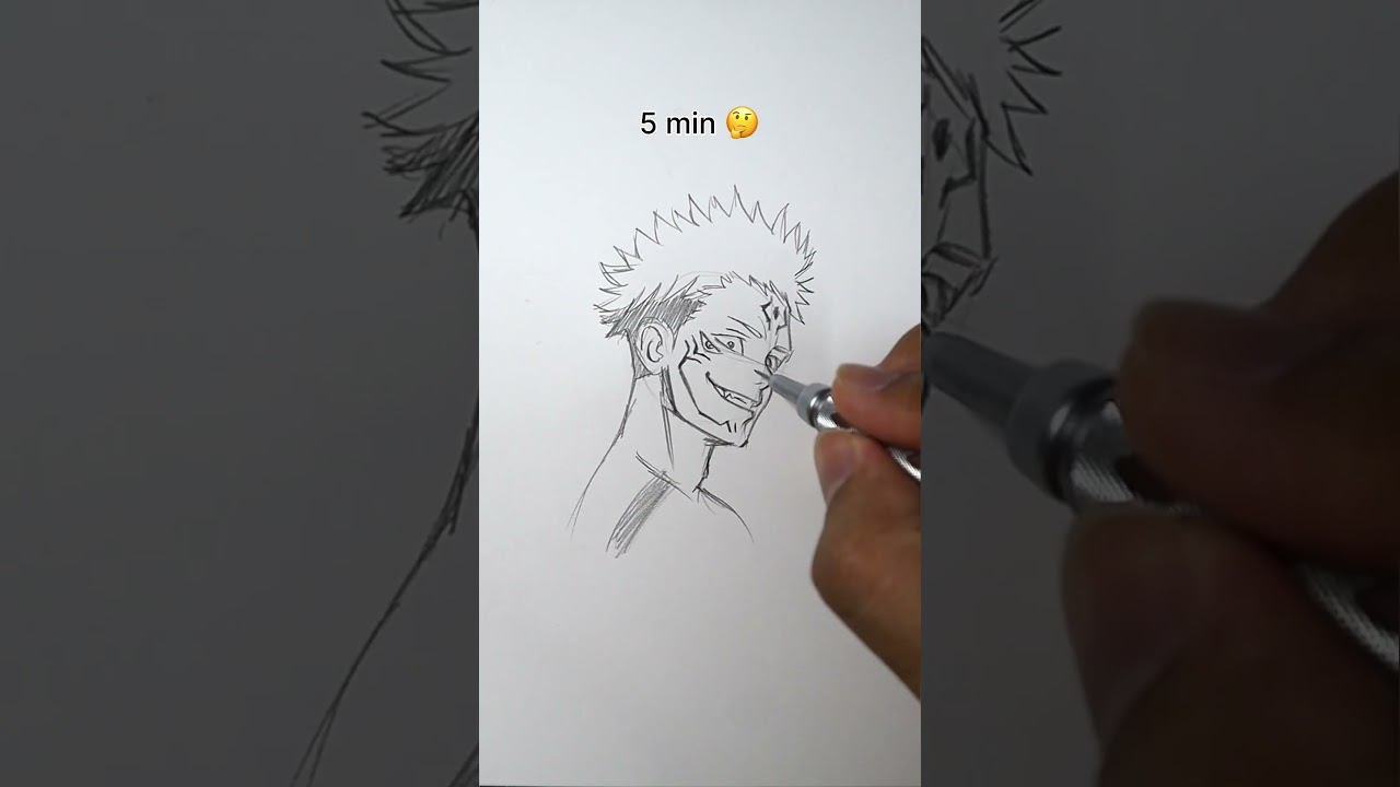How to Draw Sukuna in 10sec, 10mins, 10hrs #shorts