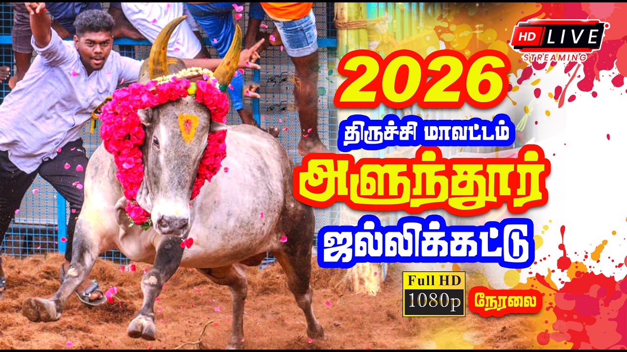🔴 Live | திருச்சி - அளுந்தூர் ஜல்லிக்கட்டு நேரலை / Trichy - Alundhur Jallikattu Live