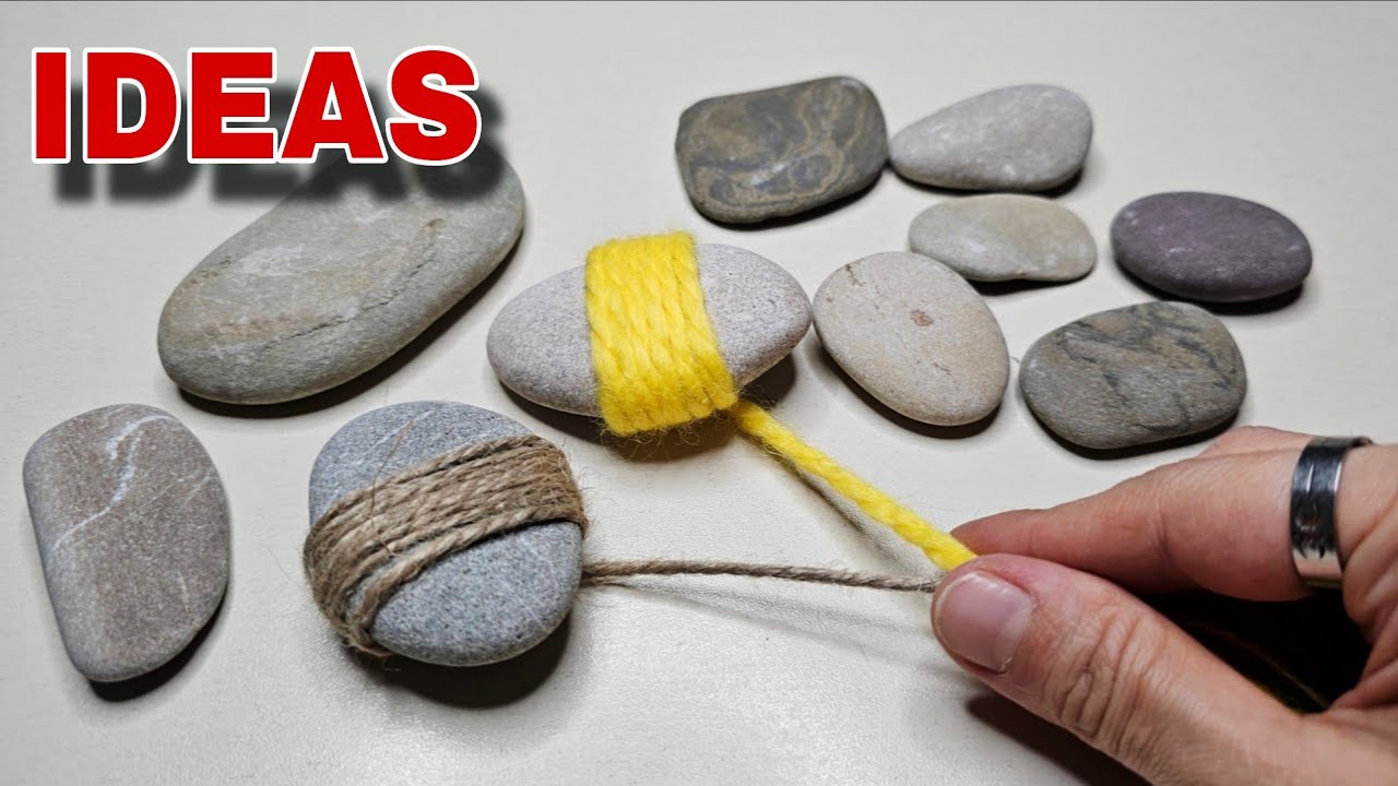 Wrapped Stones with Yarn – Look What I Made! ♻️ 2 Amazing Ideas!