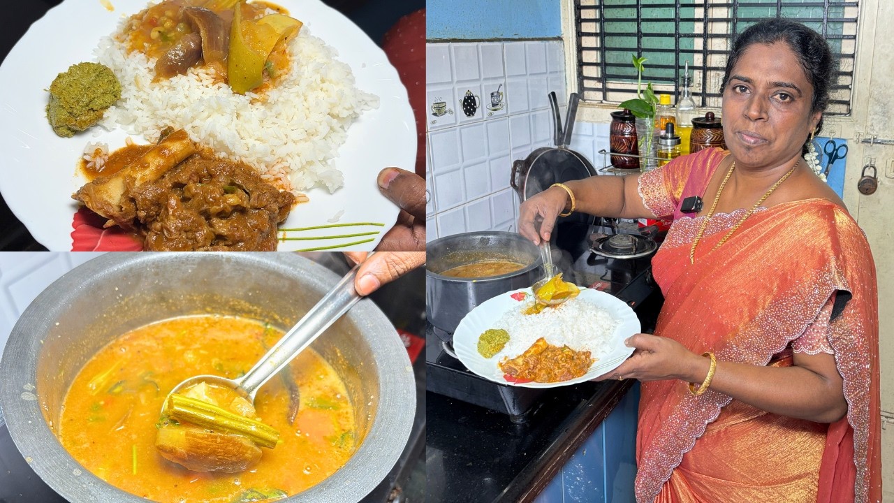 முருங்கைக்காய் , மாங்காய் , கத்திரிக்காய் , போட்டு சாம்பார் இப்படி மணக்க , மணக்க செய்து பாருங்க