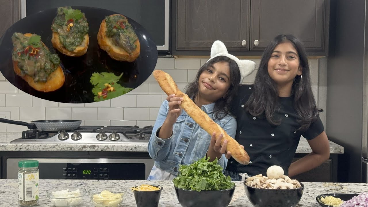 Baguette Bread Appetizers | French Bread Appetizers | Mushroom Spinach Easy Party Appetizers