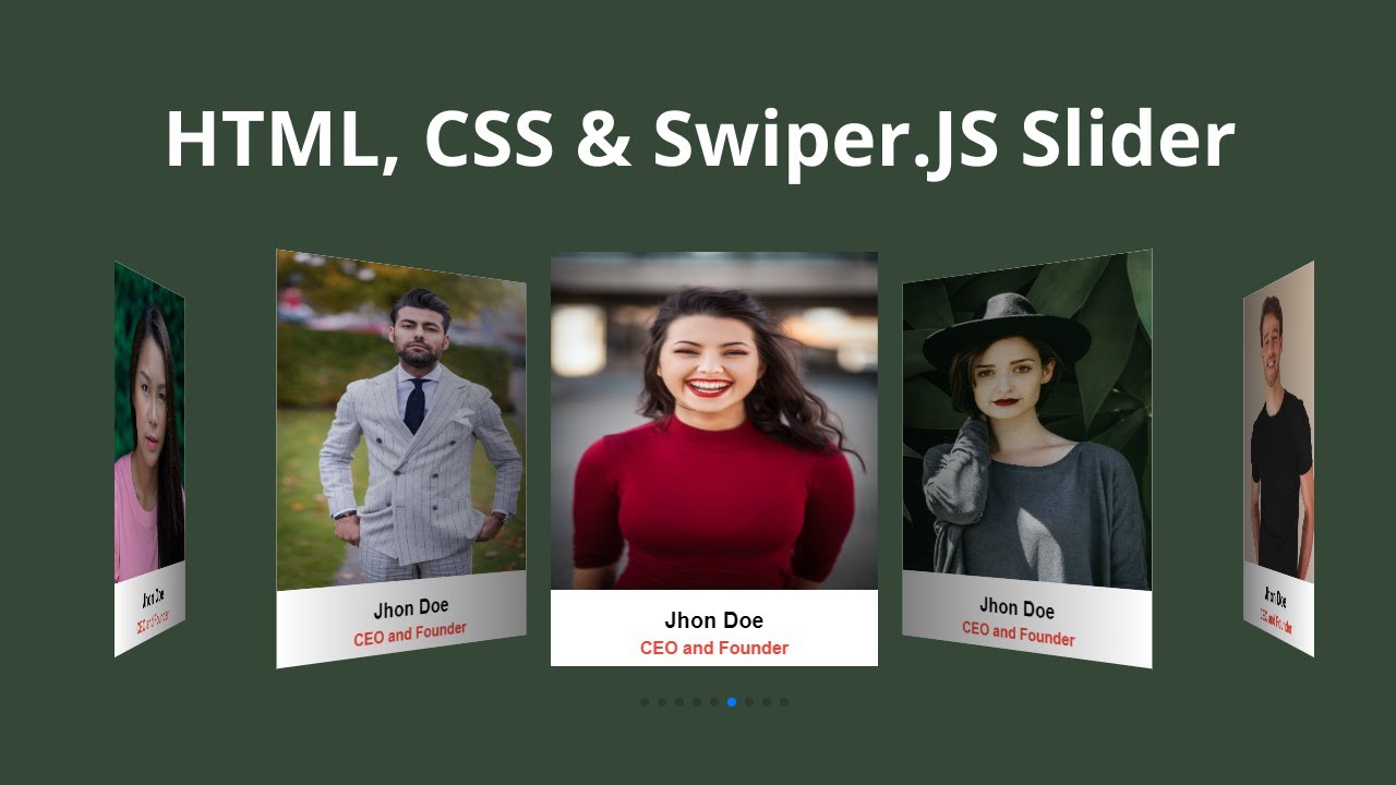 Touch Slider Using Html, CSS & Swiper.js - 3D Responsive Slider Using Swiper.js