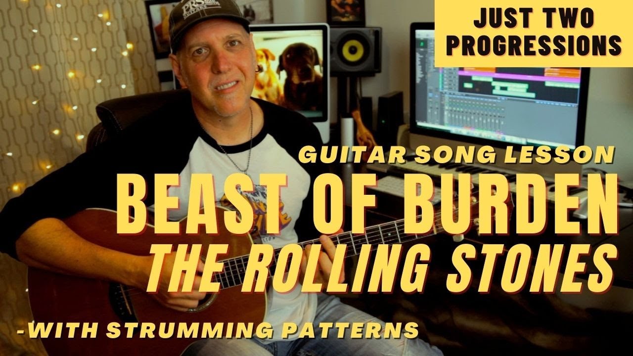 Урок песни для гитары Beast Of Burden The Rolling Stones с рисунками игры на гитаре