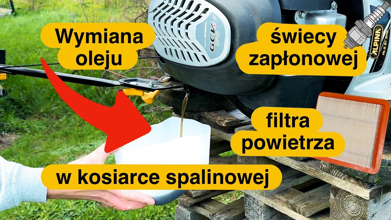 Honda GCVx 170 wymiana oleju, filtra powietrza, świecy zapłonowej w kosiarce Alpina AL5 51 SHQ