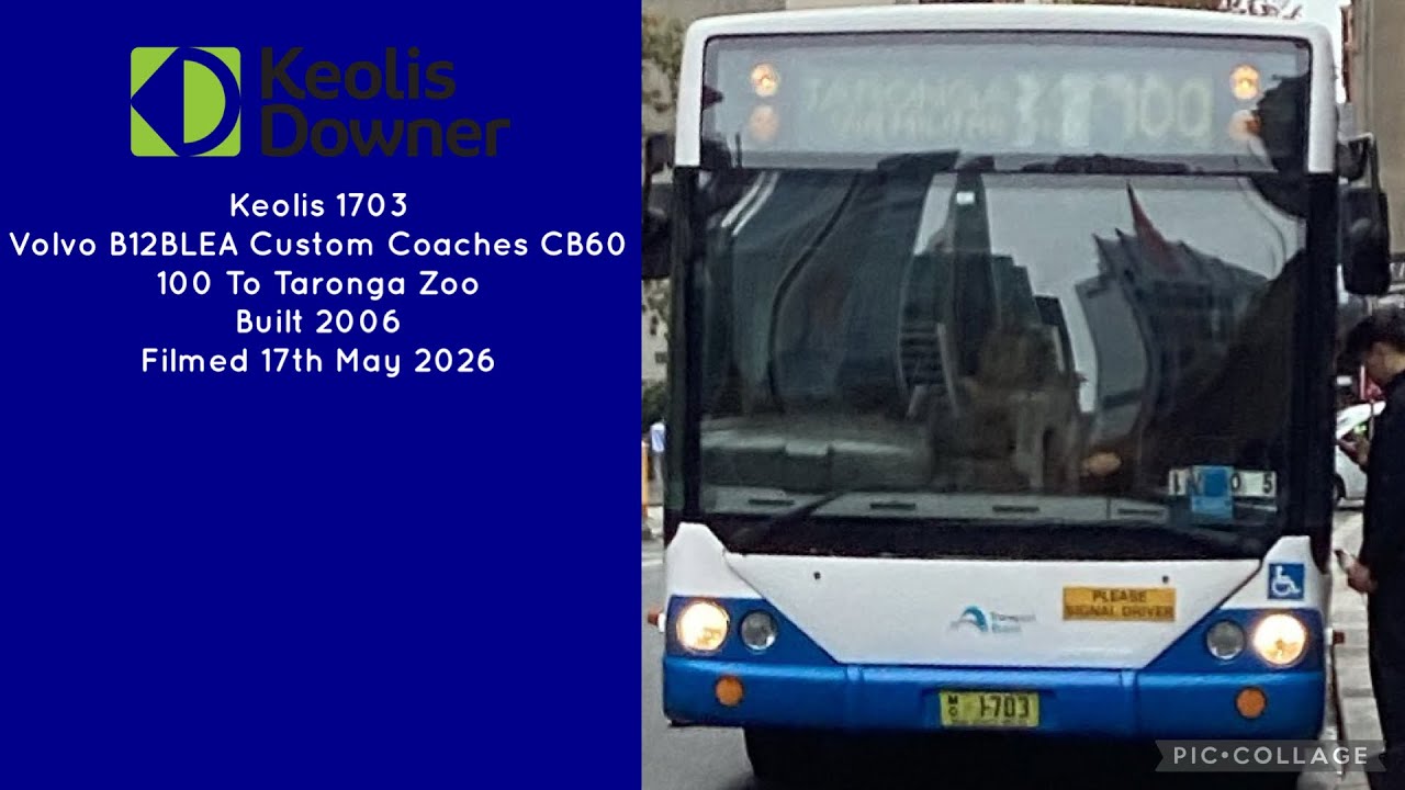 Keolis (1703) Volvo B12BLEA Custom Coaches CB60 100 To Taronga Zoo