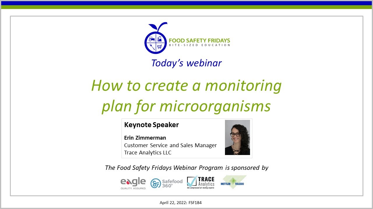 How to create a monitoring plan for microorganisms